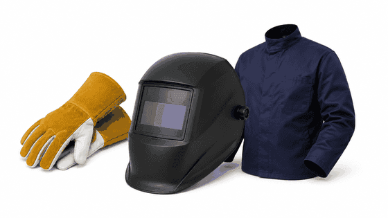 Welding helmet gloves and protective workwear