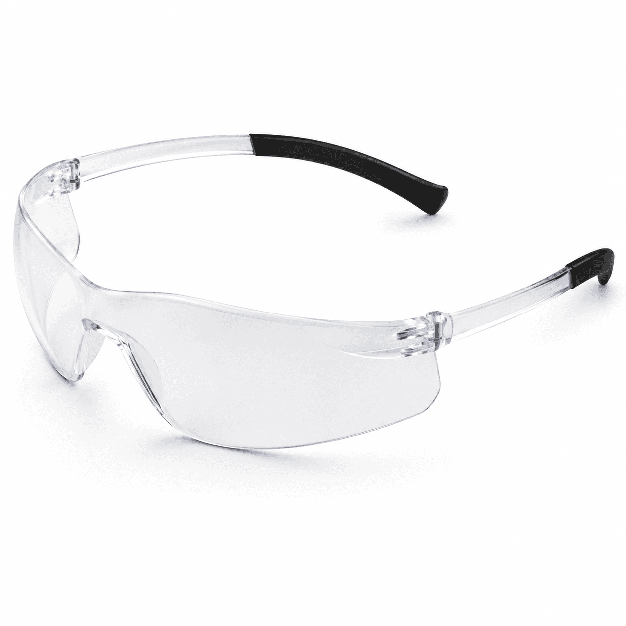 EYP108 clear wraparound industrial safety glasses on white background