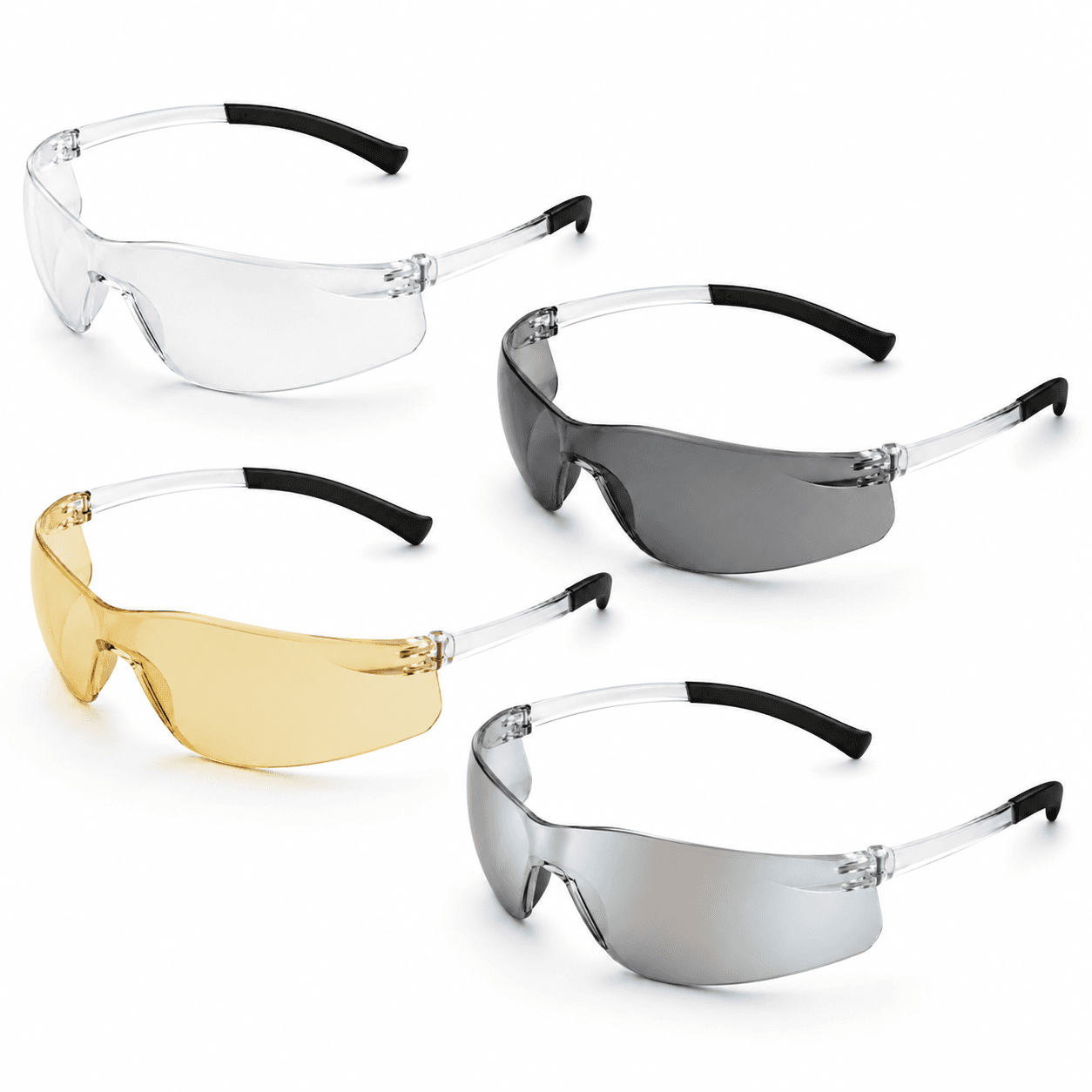 EYP108 wraparound safety glasses with multiple lens color options