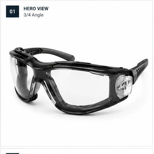 EYP117 Sealed Safety Glasses main three-quarter product view