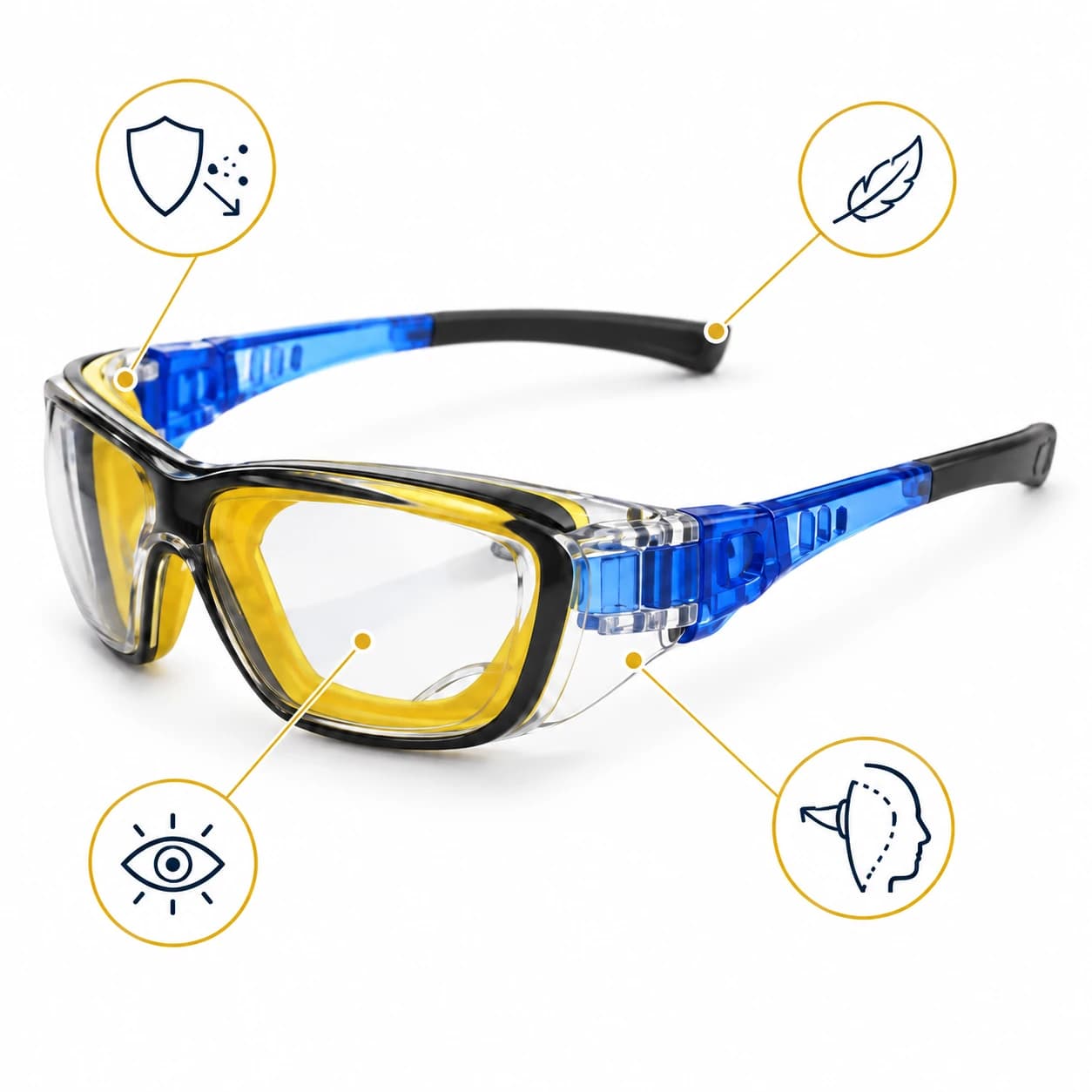 EYP120 Sealed Safety Glasses key protection features summary