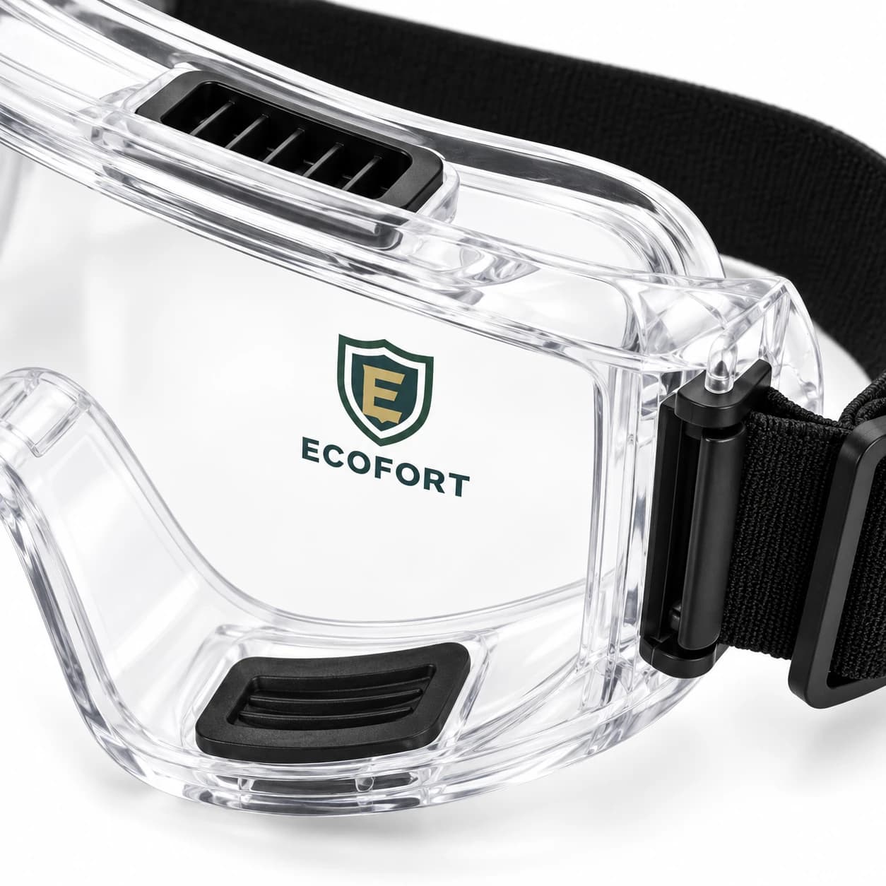 EYP207 Safety Goggle ventilation and branding detail