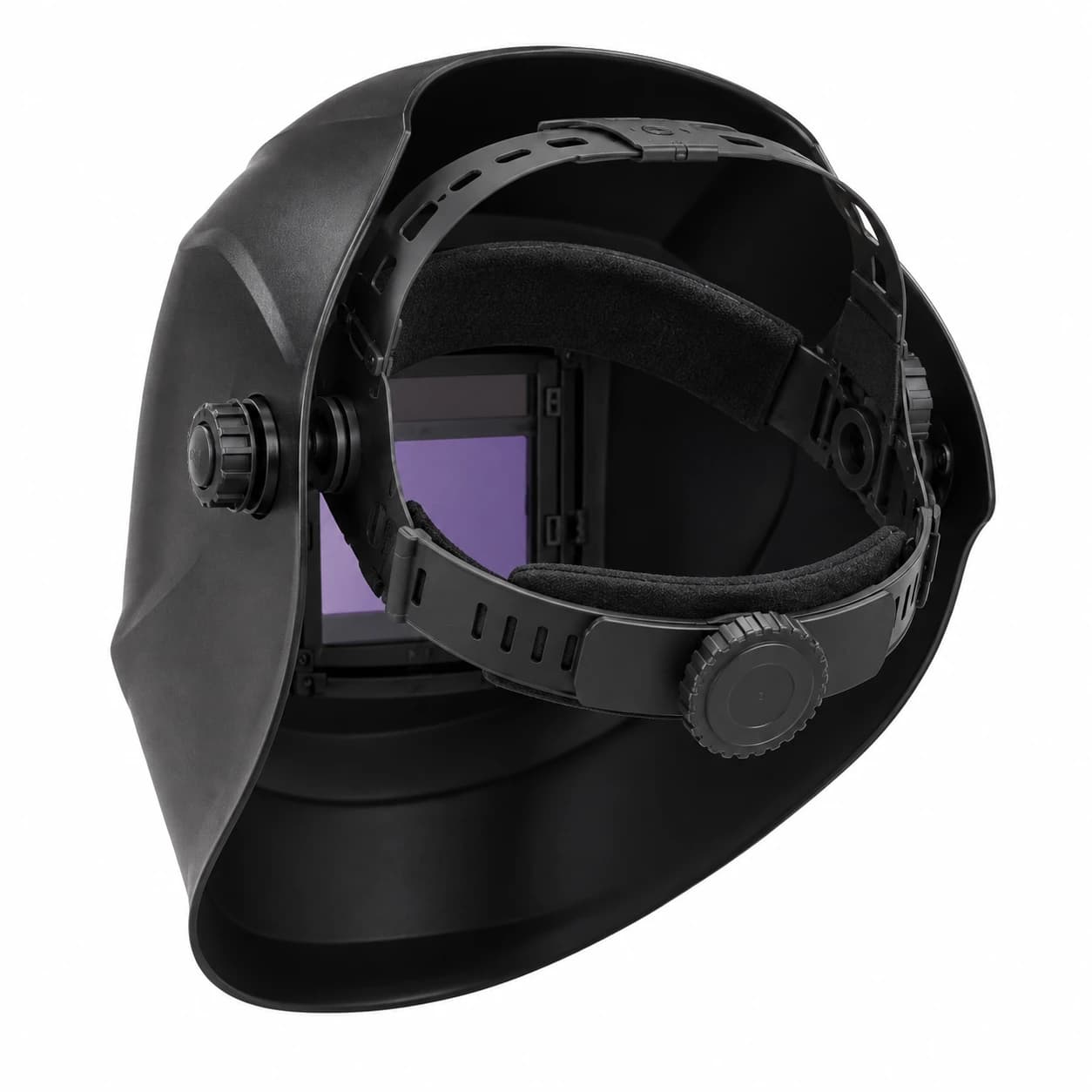 EYP332 Auto-Darkening Welding Helmets rear inner structure and ratchet headgear view