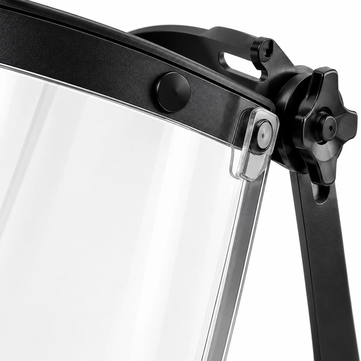 EYP403 Helmet-Mounted Face Shield visor hinge and helmet-mount detail