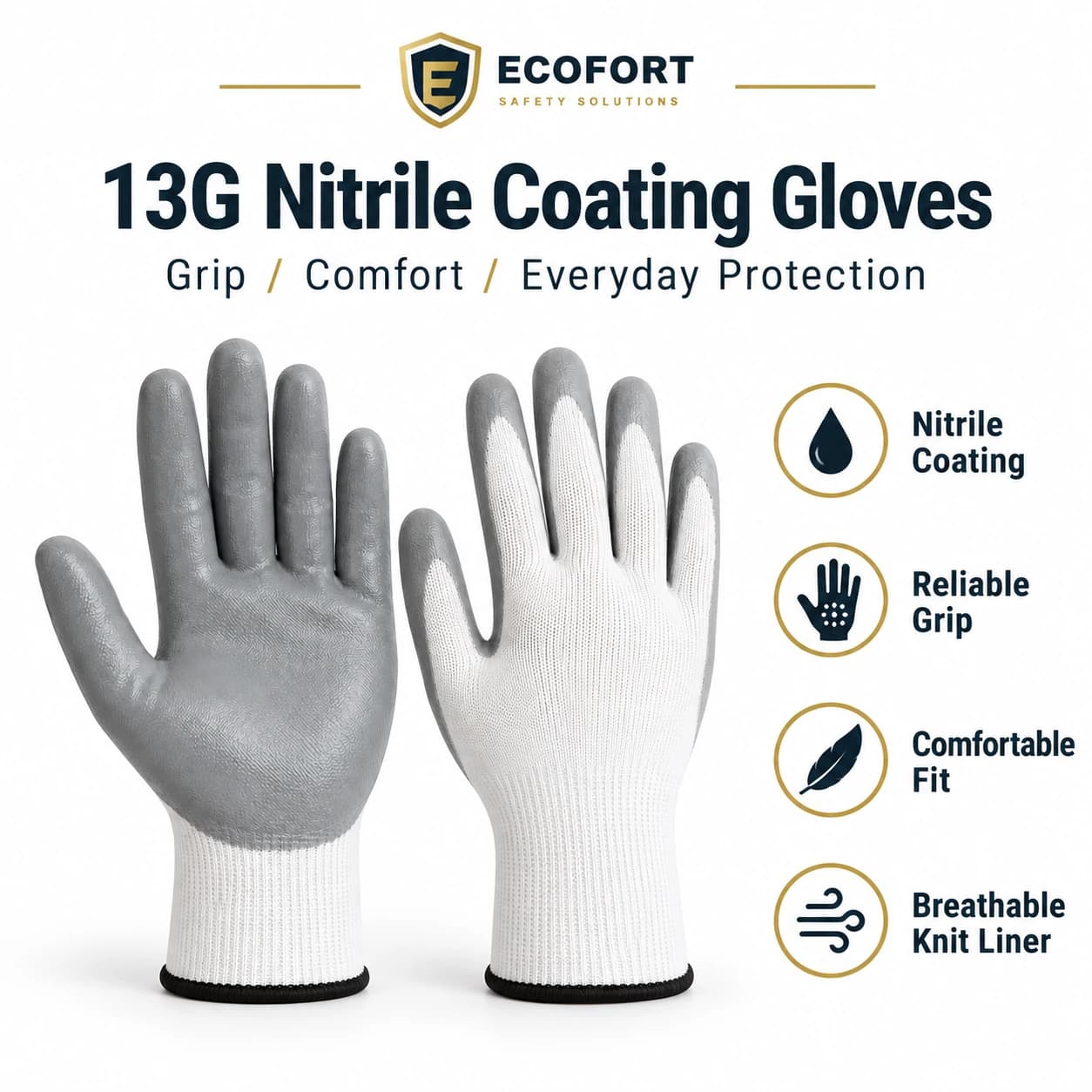 HDP1032G13 13G Nitrile Coating Gloves brand and product summary