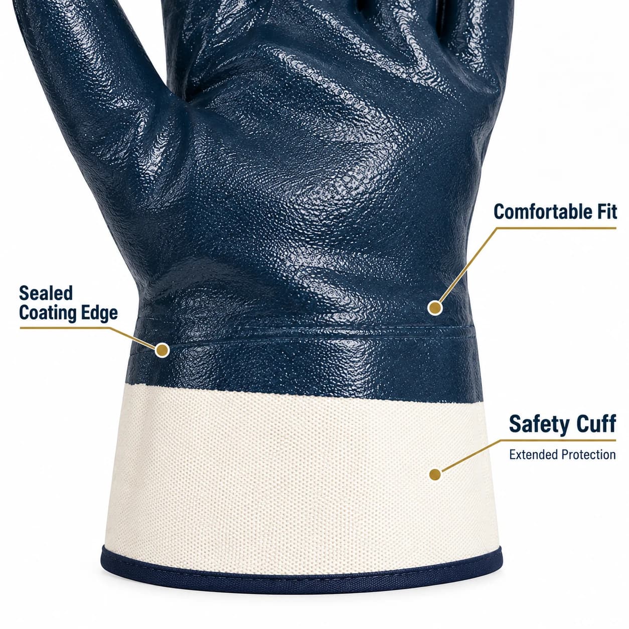 HDP1034 Full Nitrile Coating Gloves coating and construction detail