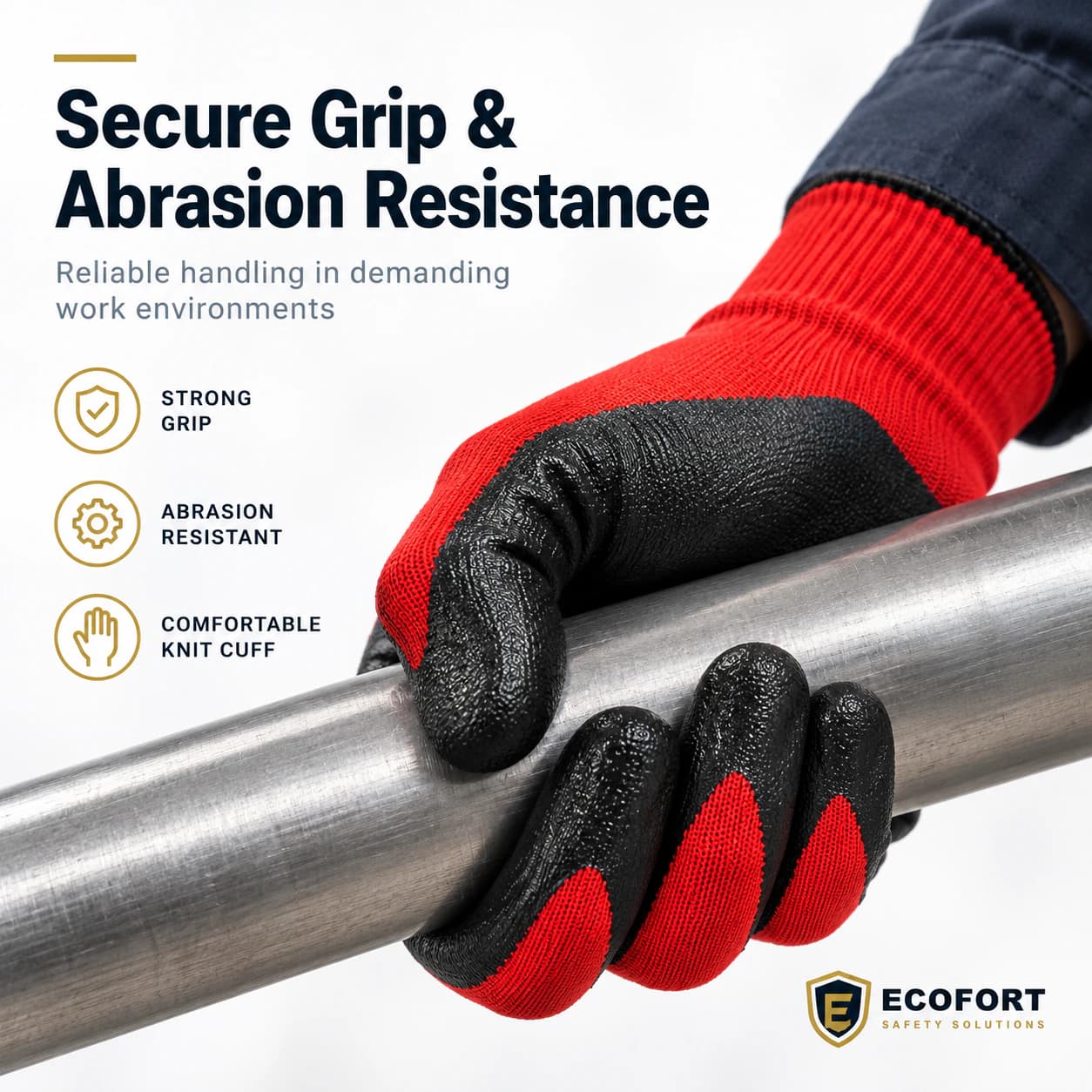 HDP1042G13 Full Nitrile Coating Gloves secure grip and abrasion resistance in use