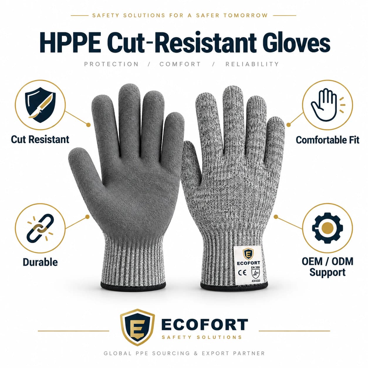 HDP2011 HPPE Cut-Resistant Gloves key product features summary