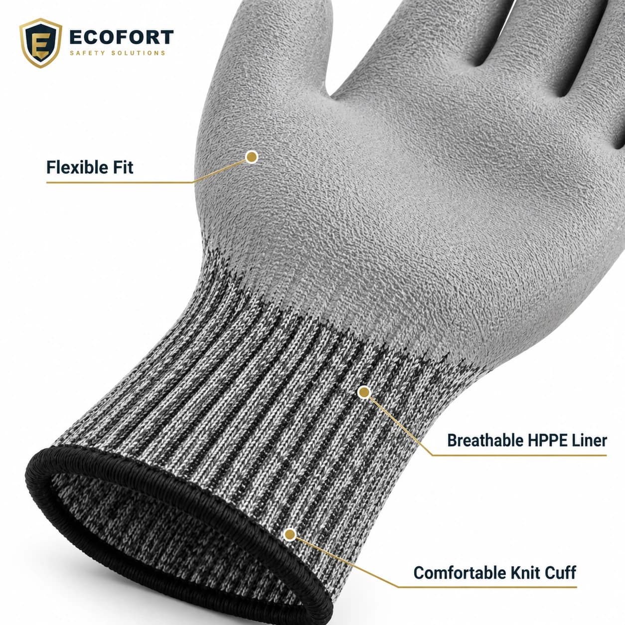 HDP2012 HPPE Cut Resistant Gloves HPPE cut-resistant liner feature presentation