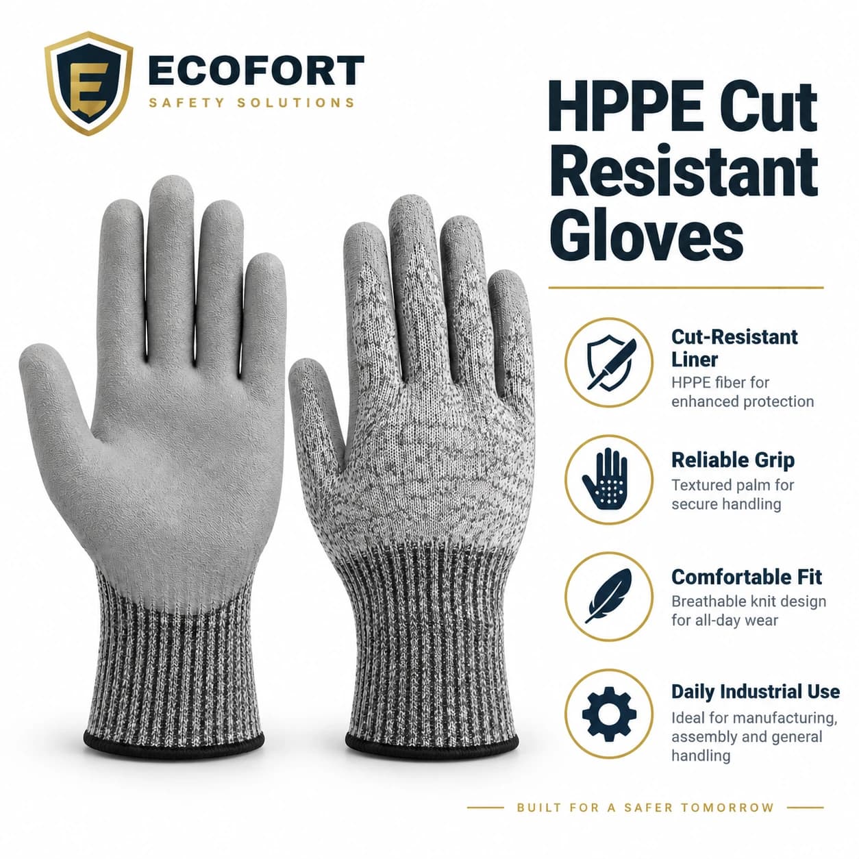 HDP2012 HPPE Cut Resistant Gloves brand and product summary