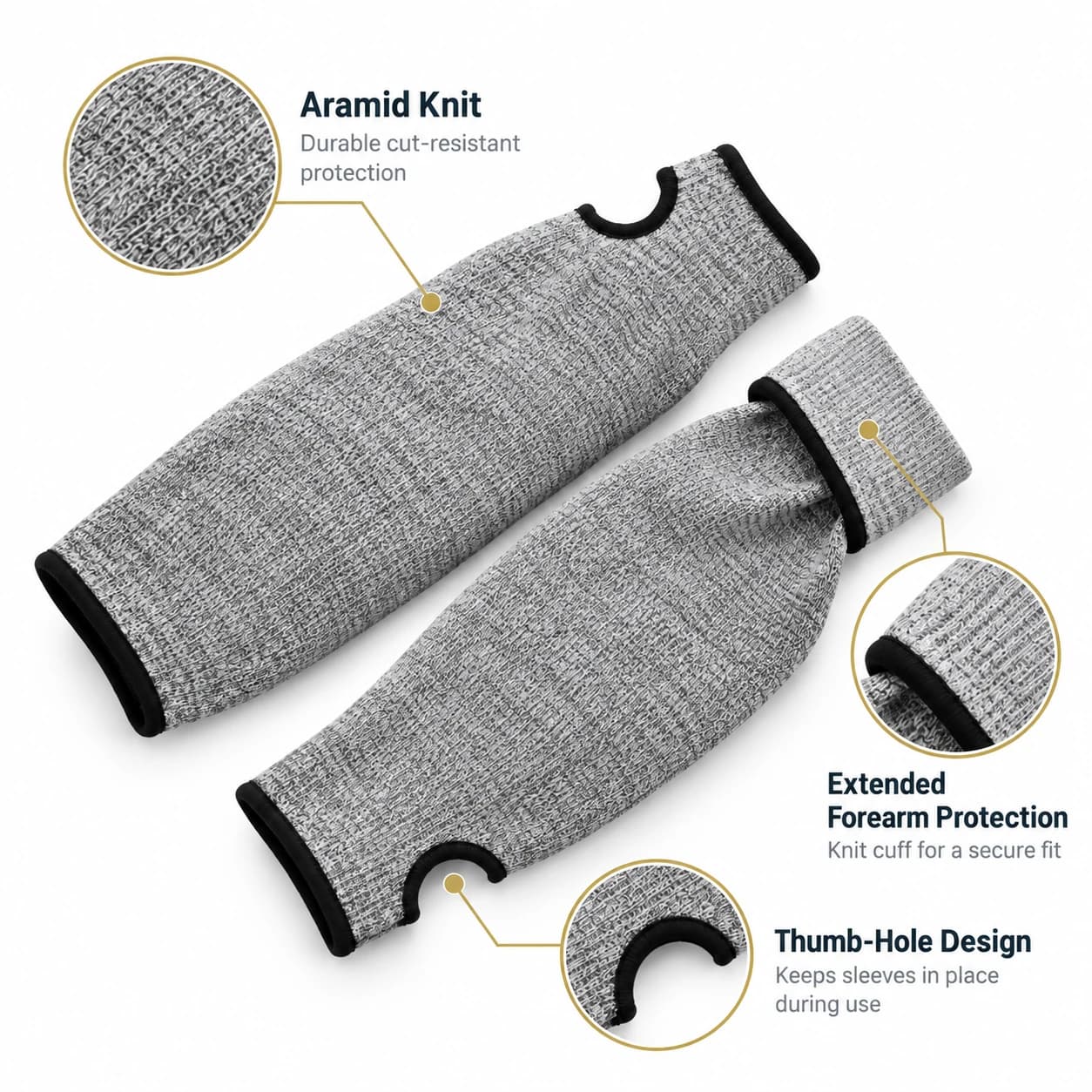 HDP2016 Aramid Cut Resistant Sleeves key product features summary
