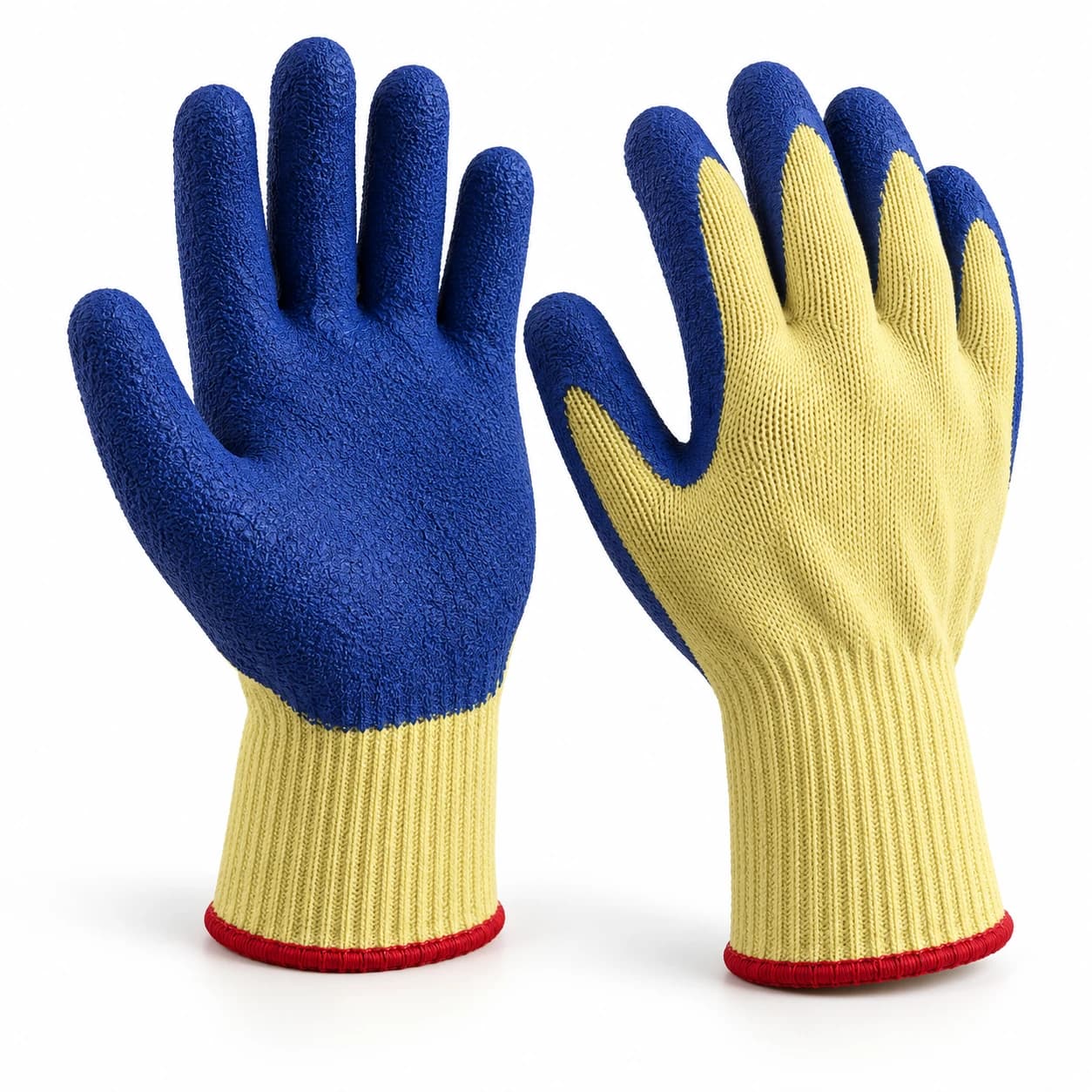 HDP2024 Aramid Cut Resistant Gloves angled coated palm and liner view