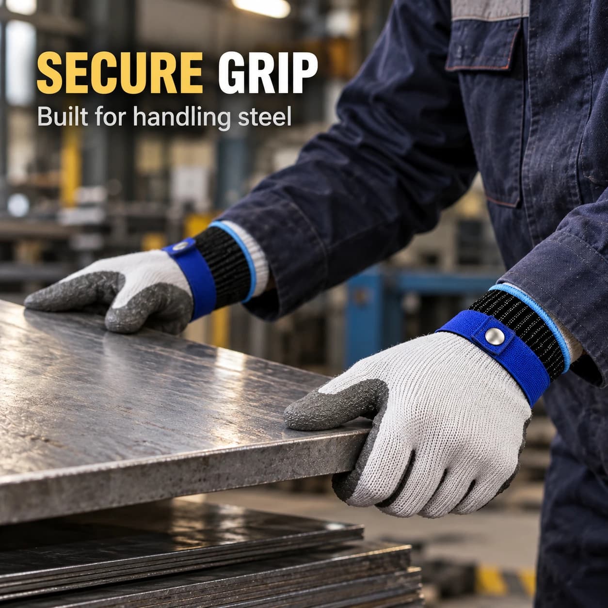 HDP2032 Steel Cut Resistant Gloves secure grip in steel work