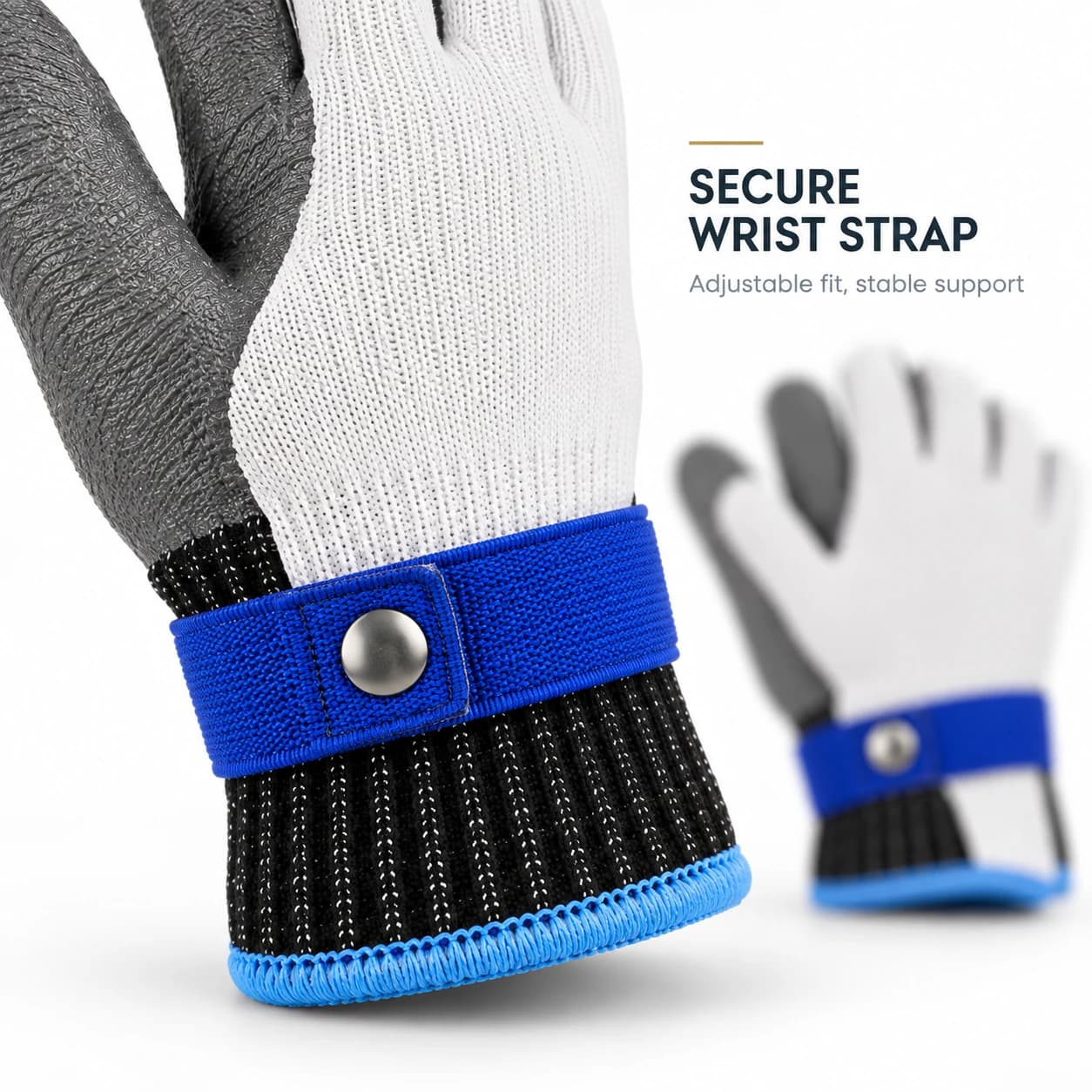 HDP2032 Steel Cut Resistant Gloves adjustable wrist construction detail