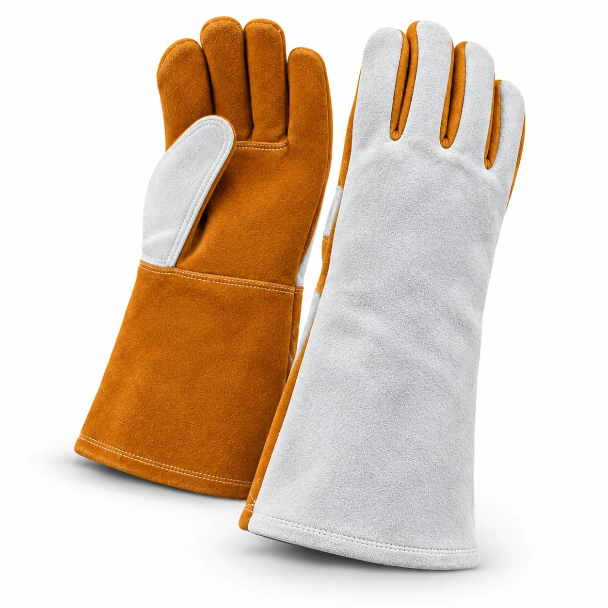 HDP305 Welding Gloves angled product and construction view