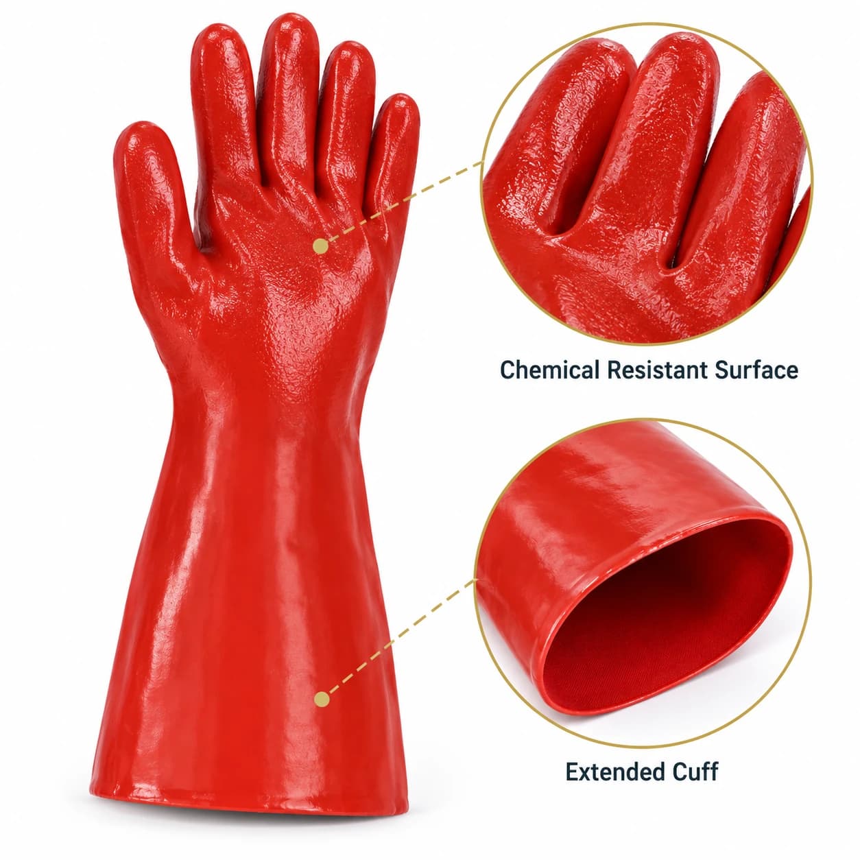 HDP403 Chemical Resistant Gloves chemical-resistant surface and cuff detail