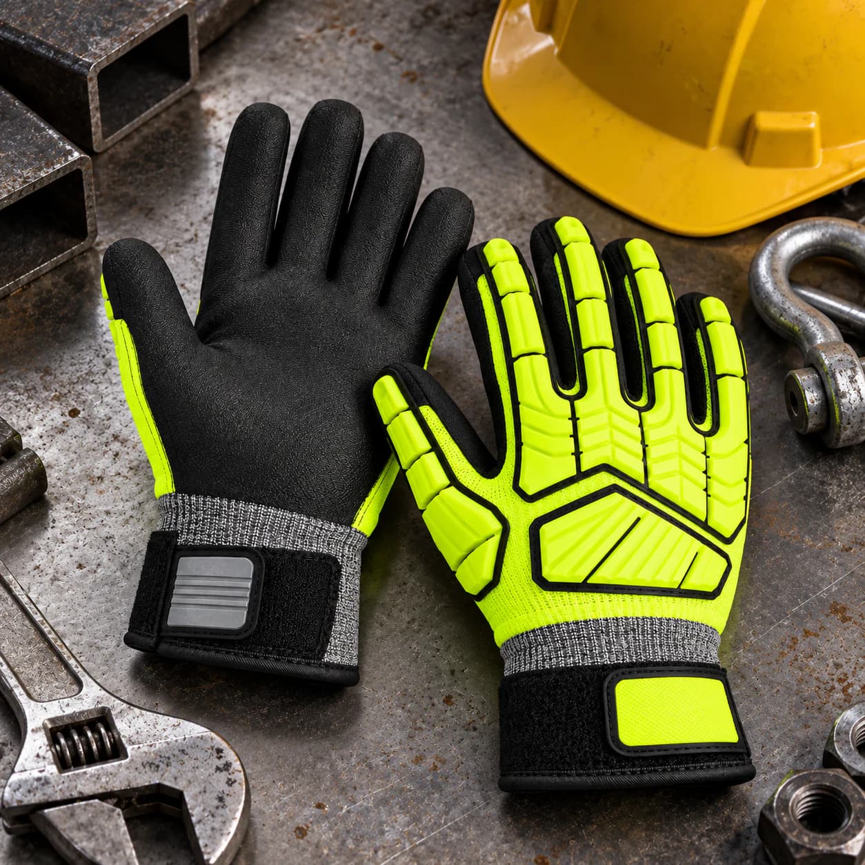 HDP501S4 Impact Gloves shown in an industrial work setting