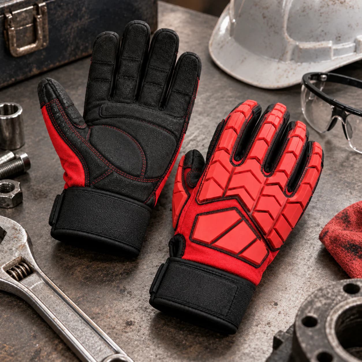 HDP501S7 Impact Gloves shown in a workshop setting