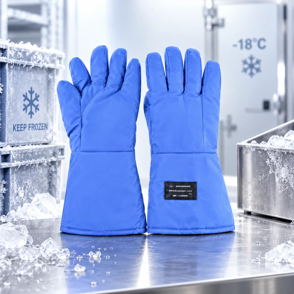 HDP701 Cold Resistant Gloves shown in a frosty environment
