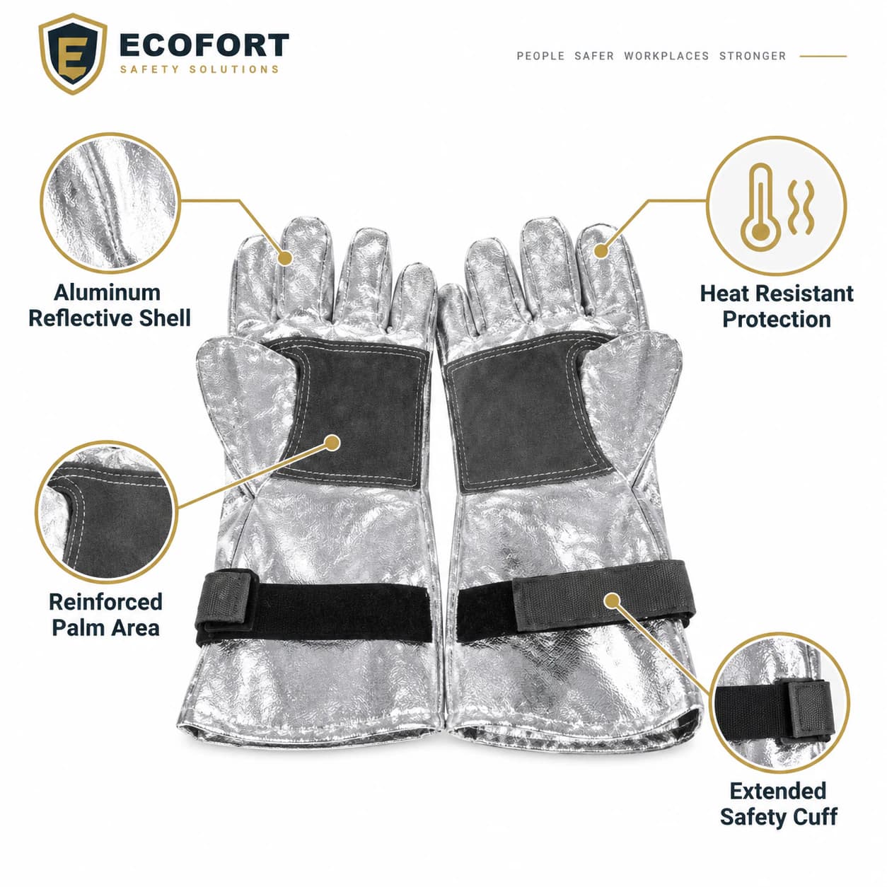 HDP712 Aluminum Heat Resistance Gloves heat protection features summary