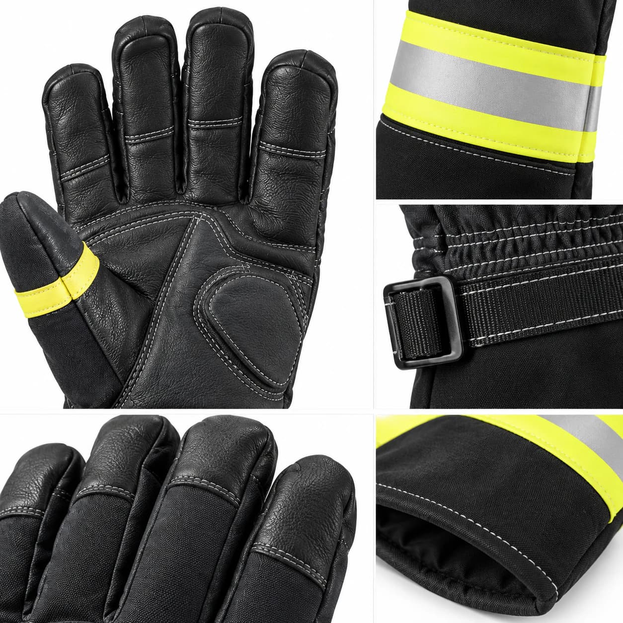 HDP802 Long Firefighting Gloves construction and protection detail
