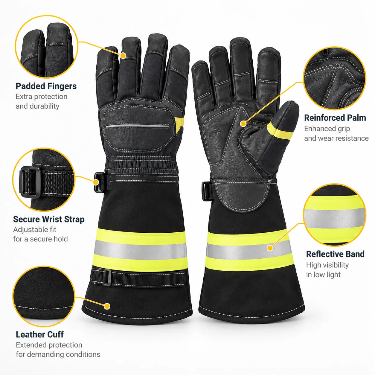 HDP802 Long Firefighting Gloves key product features summary