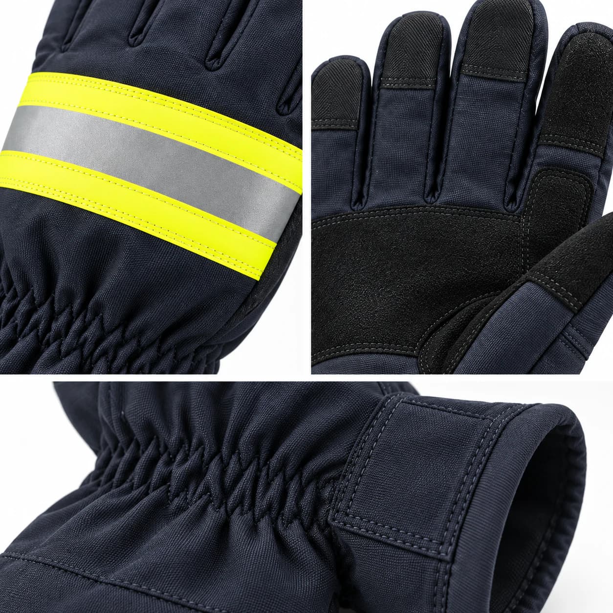 HDP803 Short Firefighting Gloves construction and safety detail