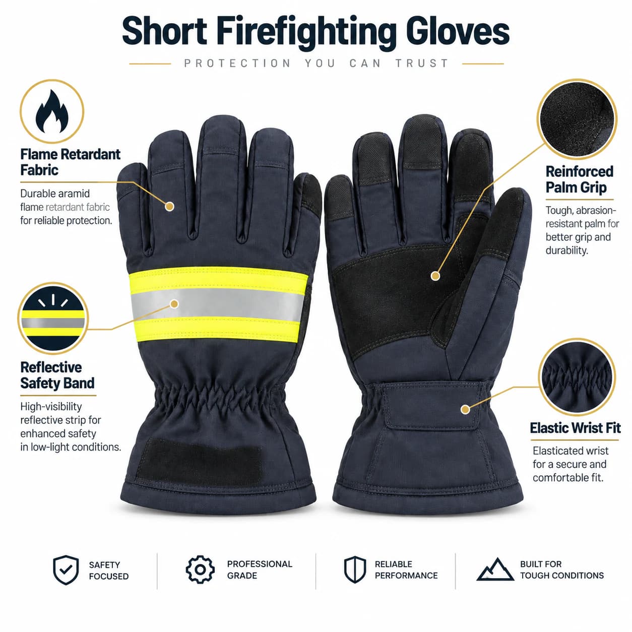 HDP803 Short Firefighting Gloves key product features summary