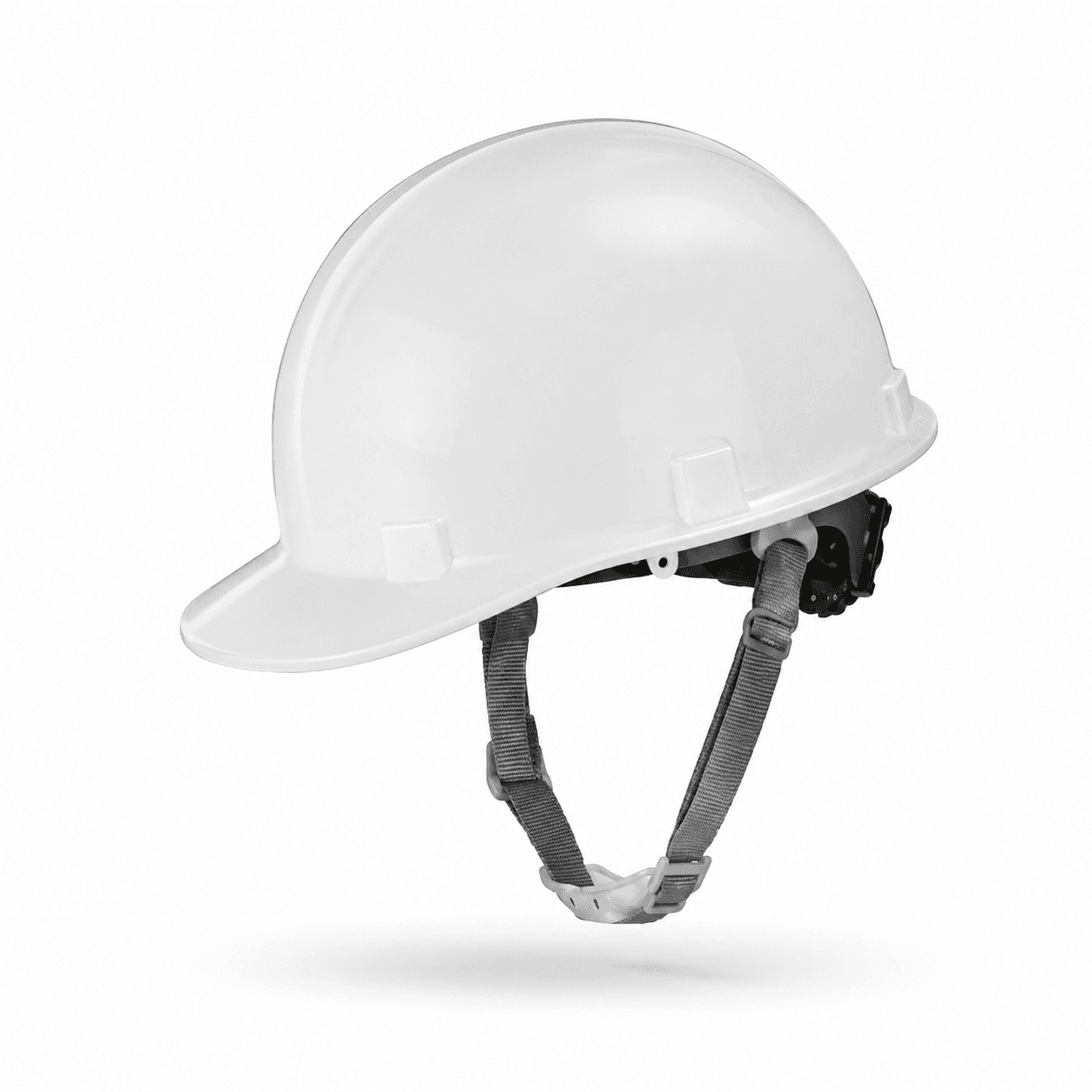 HEP101 front brim white industrial safety helmet with chin strap