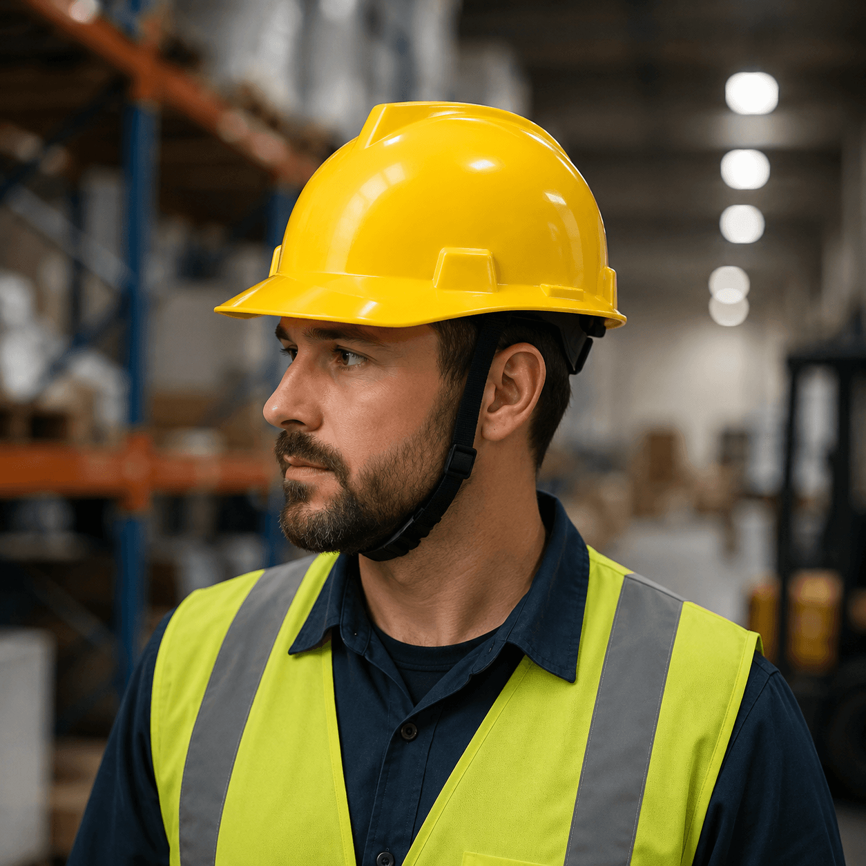 HEP102 front brim safety helmet in-use scene