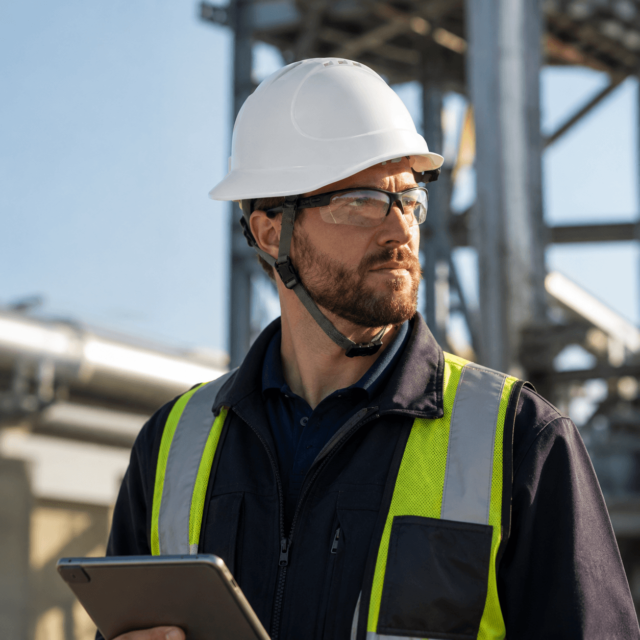 HEP103 front brim safety helmet in industrial use