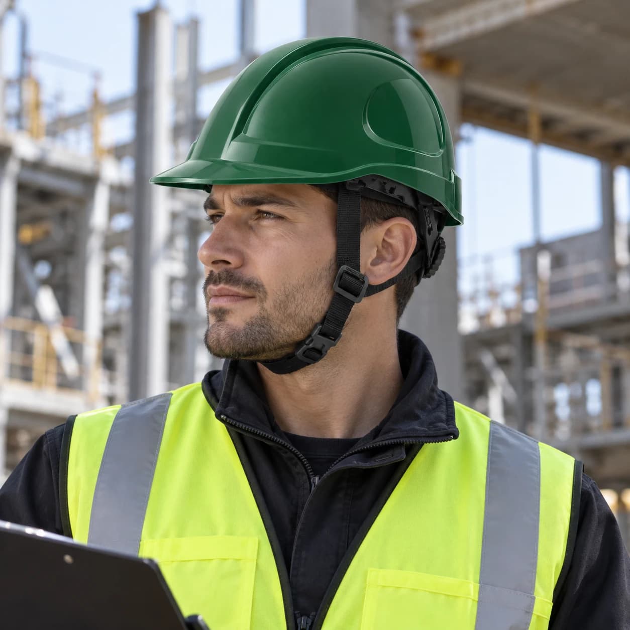HEP106 Front Brim Safety Helmet shown in use