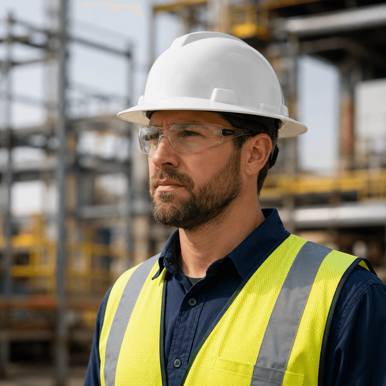 HEP160 full brim safety helmet in construction use