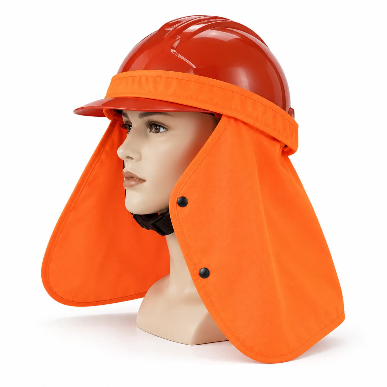 HEP206 Hard Hat Neck Shades side-angle product view