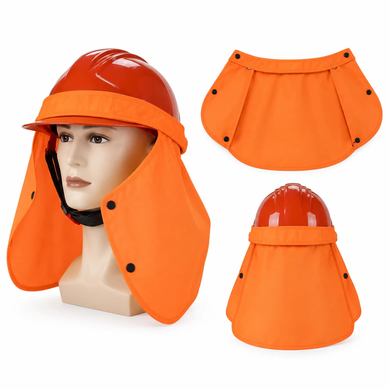 HEP206 Hard Hat Neck Shades front-profile product view