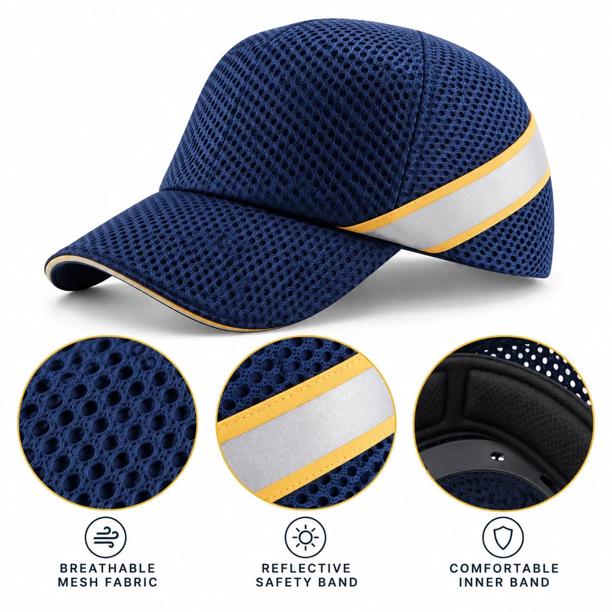HEP230 Baseball Style Bump Caps material detail