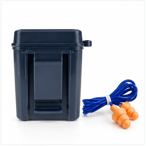 HRP110CB Earplug with Box main storage box and corded earplugs view