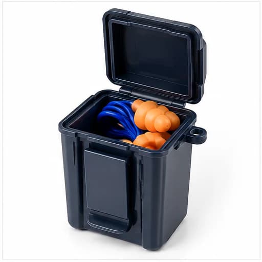 HRP110CB Earplug with Box open storage box detail