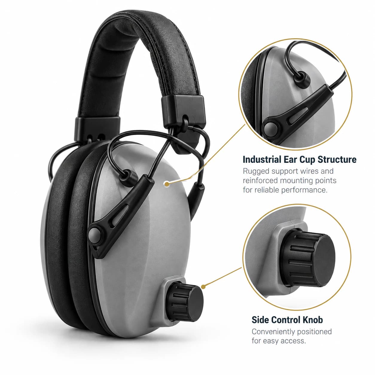 HRP301 Electric Earmuffs electronic control and structure detail