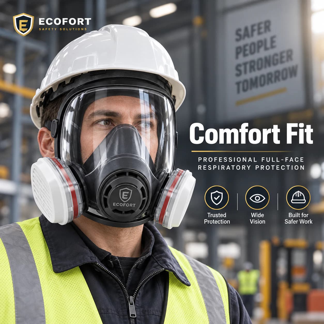 REP4007 Full Face Mask shown worn for a comfort fit