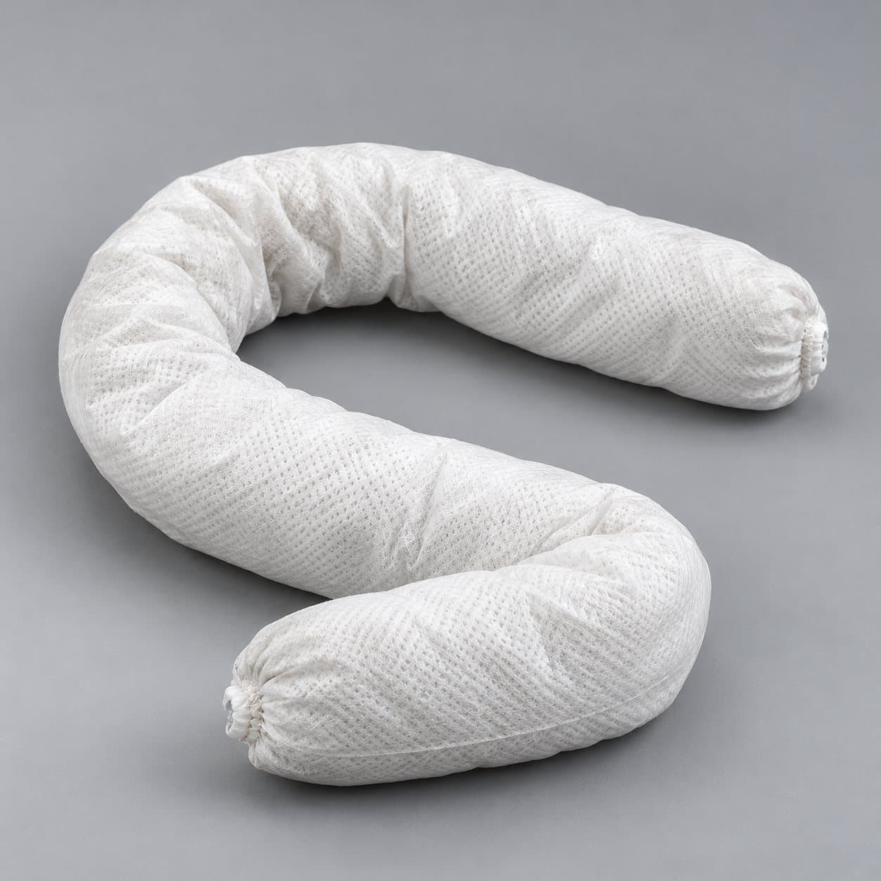 White oil-only absorbent sock for industrial leak containment